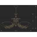 Люстра на штанге Kutek CAS-ZW-6(P)